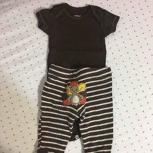 Carter’s turkey onesie and pants set